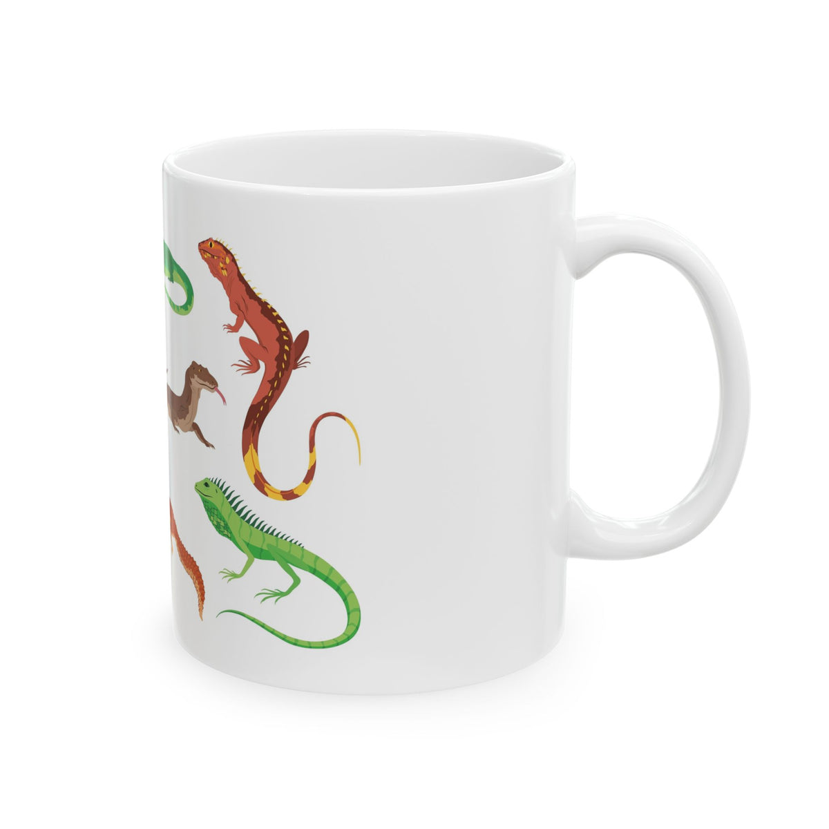 Lizard Pattern Ceramic Mug — Fun Reptile Gift (11oz/15oz)