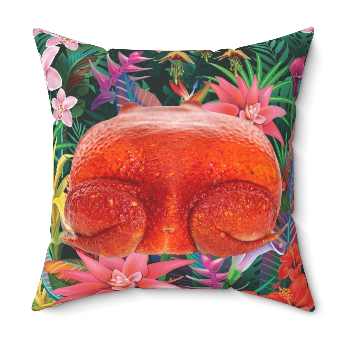 Tropical Tomato Frog Double-Sided Square Throw Pillow