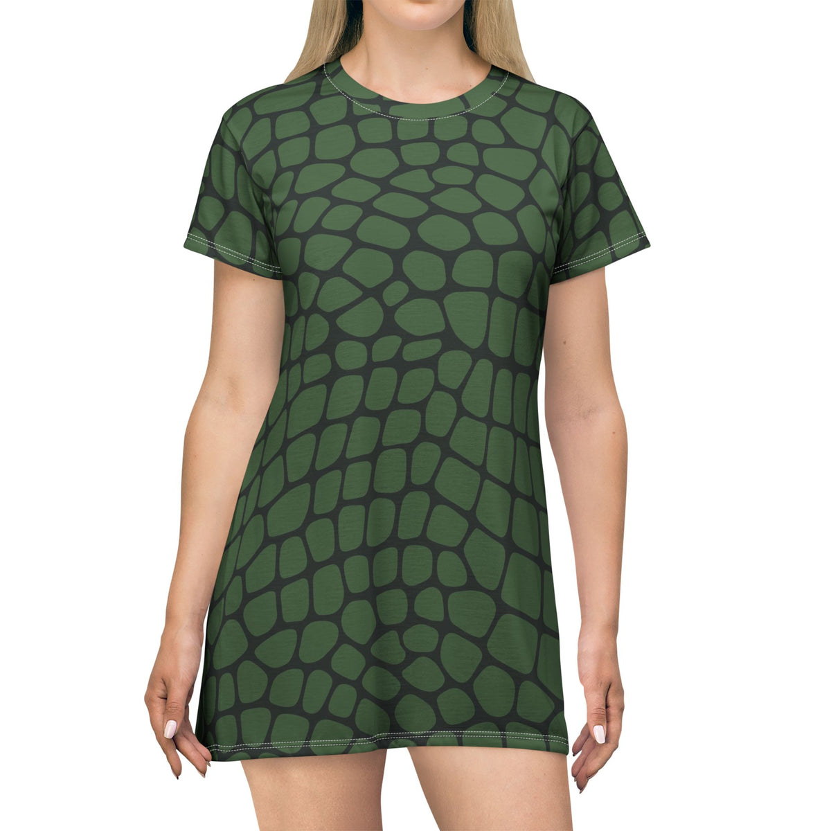 Emerald Reptile Scale T-Shirt Dress