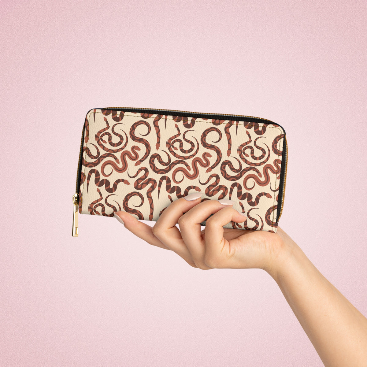 Looping Serpents Zip-Around Wallet