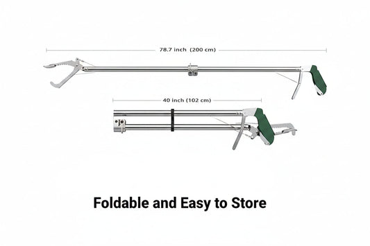 78" Foldable Stainless Steel Snake Tongs