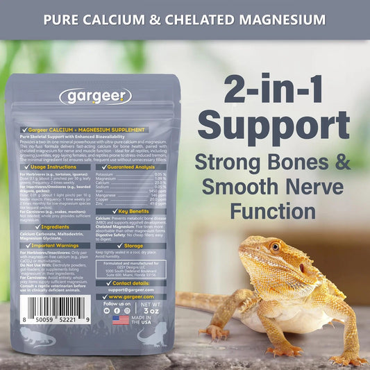 Gargeer Magnesium+ with Calcium Reptile Supplement