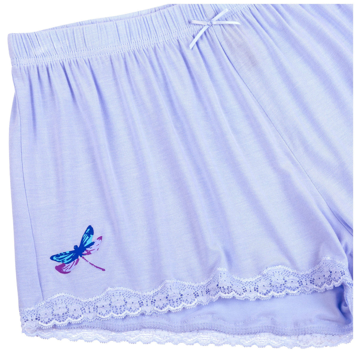 Dragonfly Lace-Trim Tank & Shorts Pajama Set