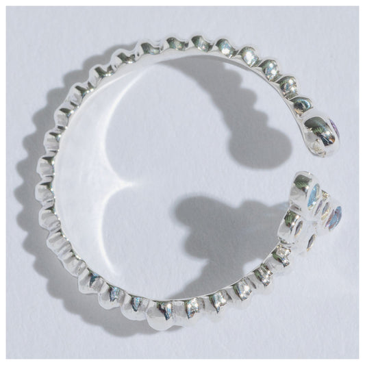 Handcrafted Sterling Silver Beaded Dragonfly Adjustable Toe Ring