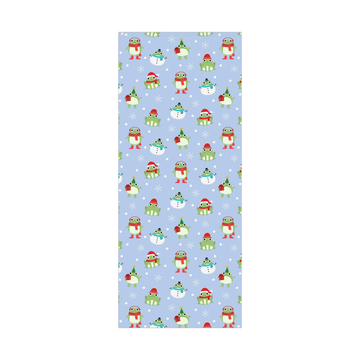 Frog Snowman Christmas Gift Wrap Paper