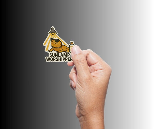 "Sunlamp Worshipper" Funny Bearded Dragon Lizard Sticker