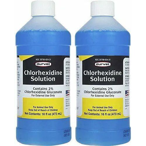 Durvet Chlorhexidine 2% Antiseptic & Disinfectant Solution (16 fl oz) 2-pack