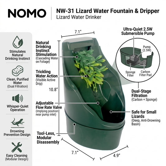 NOMO Reptile Running Water Fountain & Dripper