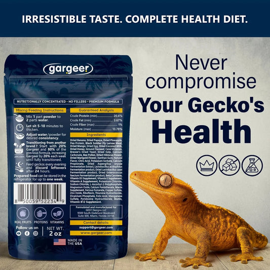 Gargeer 'Picky Geck' Moonlight Feast - Premium Crested Gecko Food | Vision & Metabolism Support