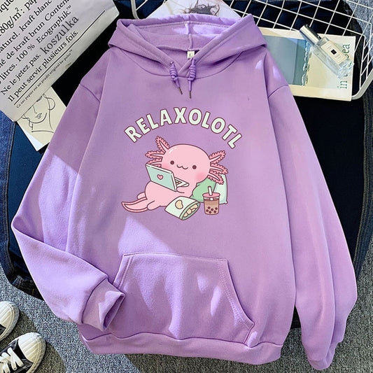 "Relaxolotl" Axolotl Pullover Hoodie