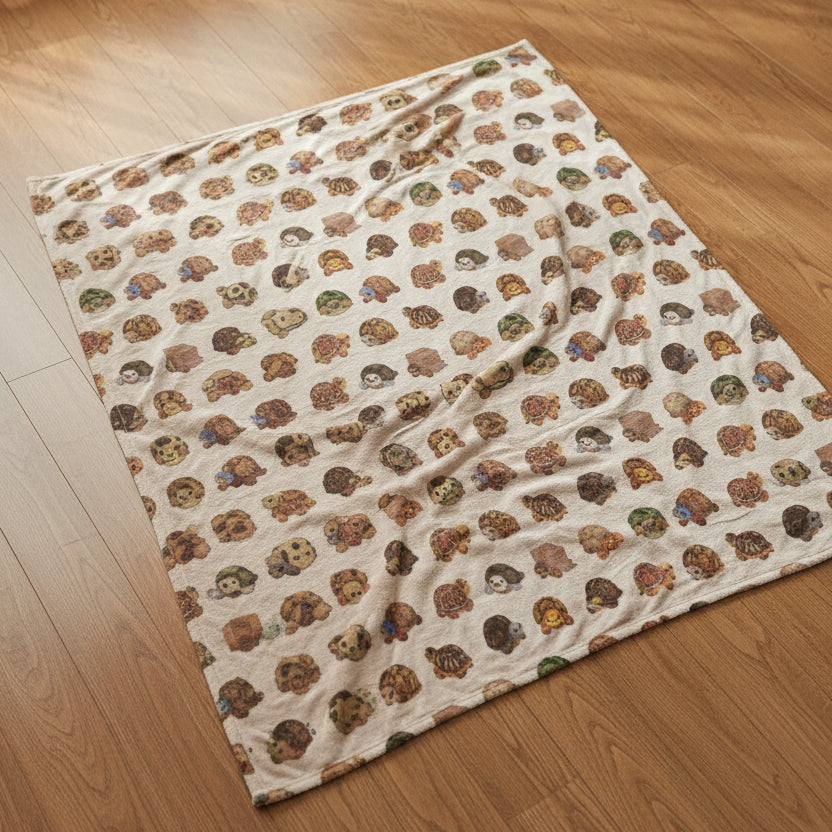 Box Turtle Plush Throw Blanket