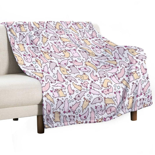 Adorable Axolotls Throw Blanket