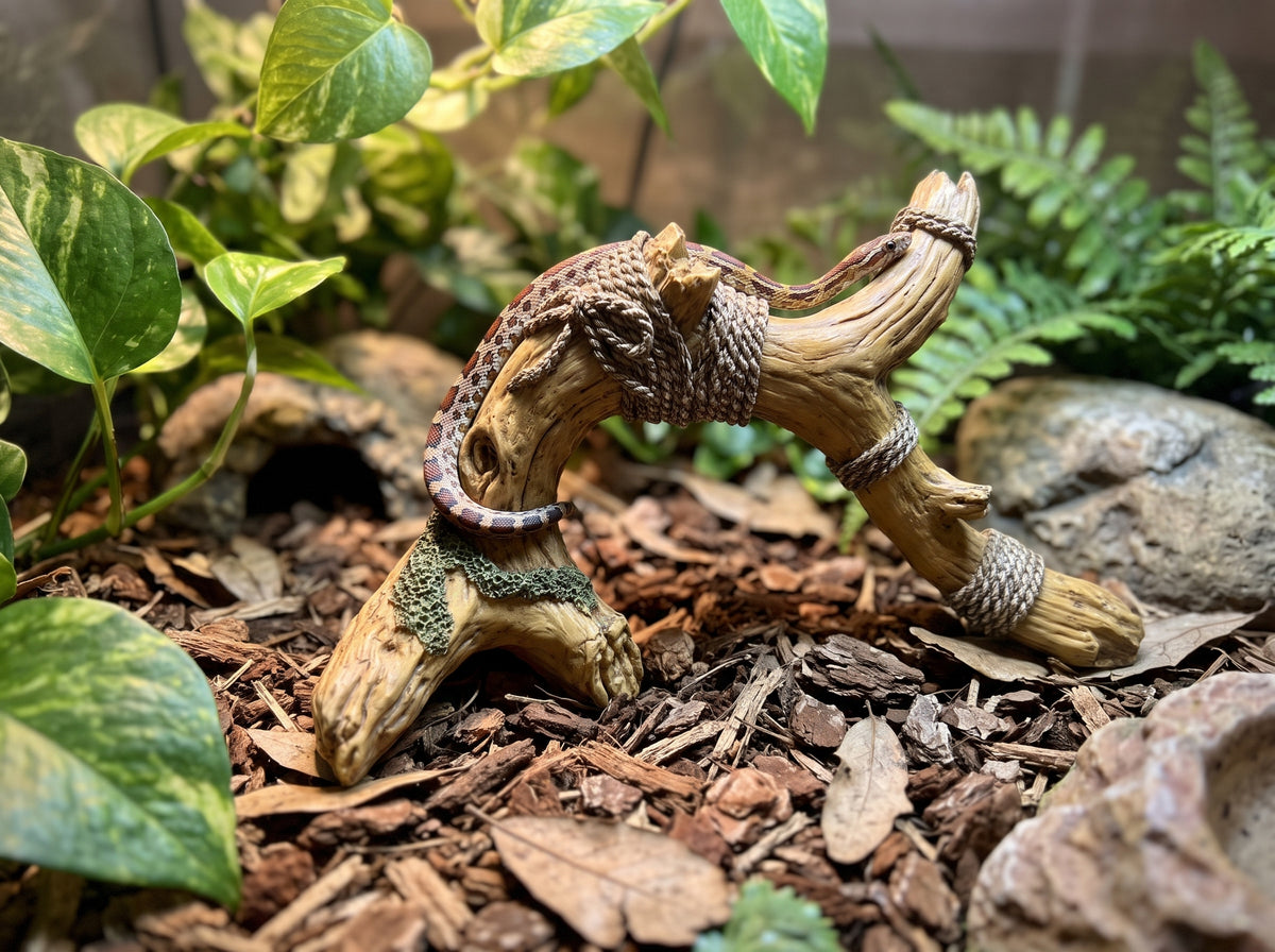 Rope-Wrapped Climbing Branch