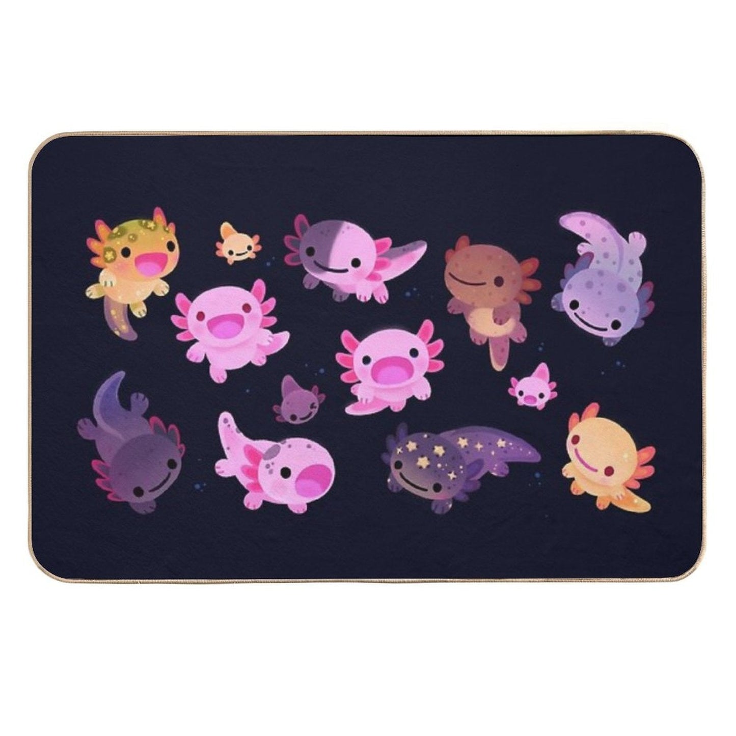 Happy Axolotl High-Traffic Bath Mat