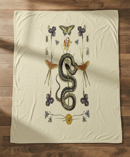 Snake & Botanical Wildflower Throw