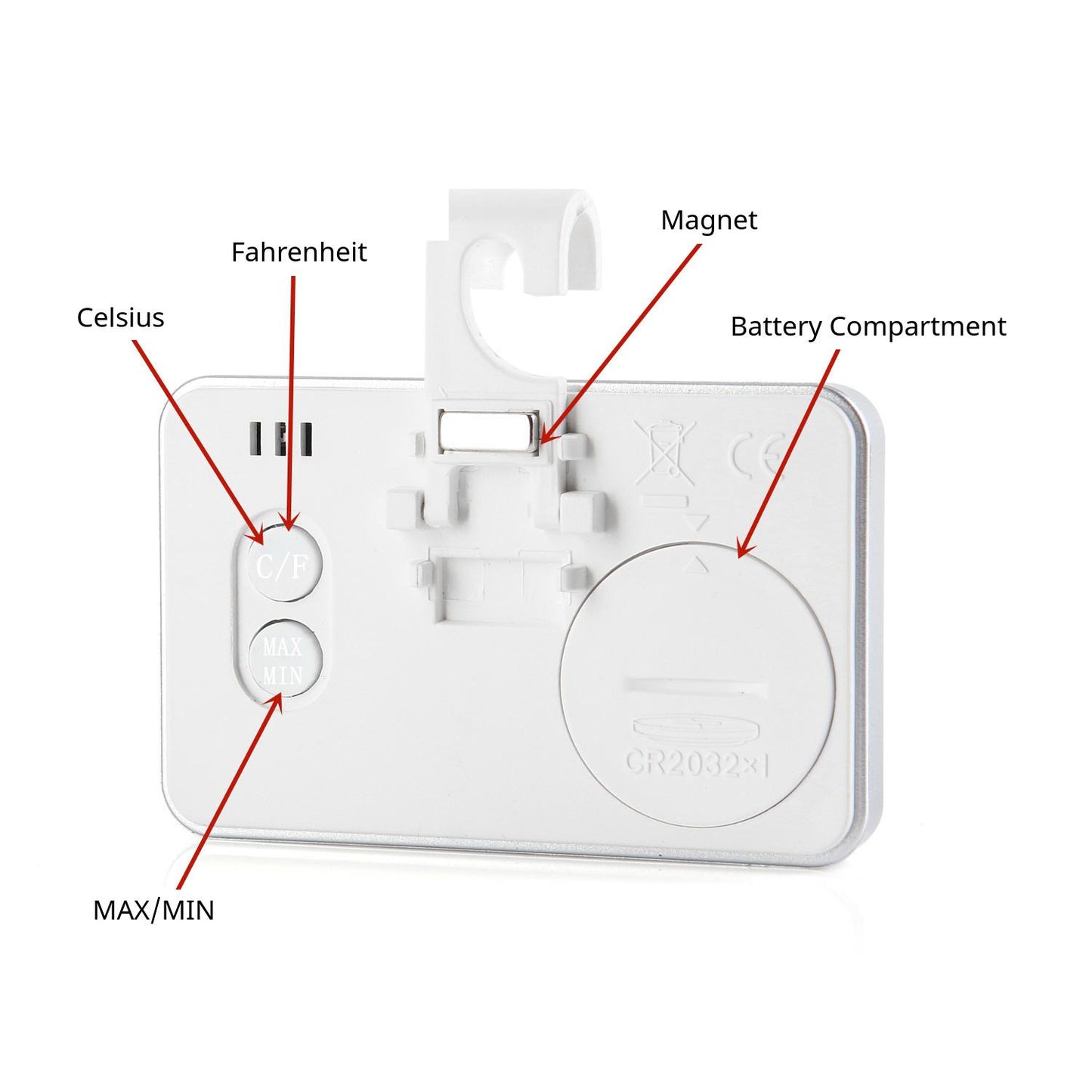 Multi-Mount Digital Hook & Magnet Thermometer