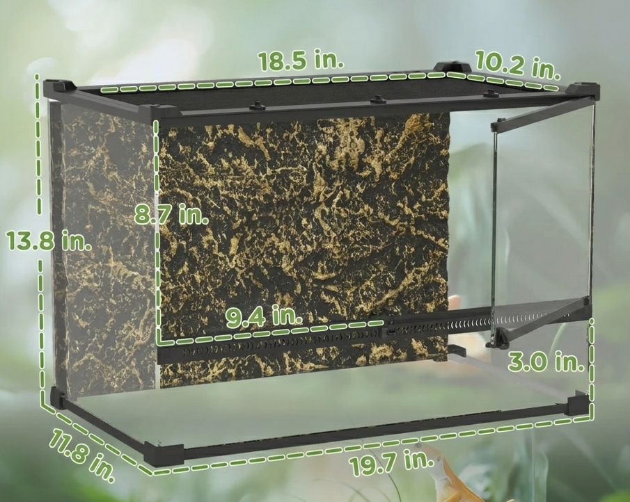 48L (12.6 Gallon) Vivarium with Rock Background