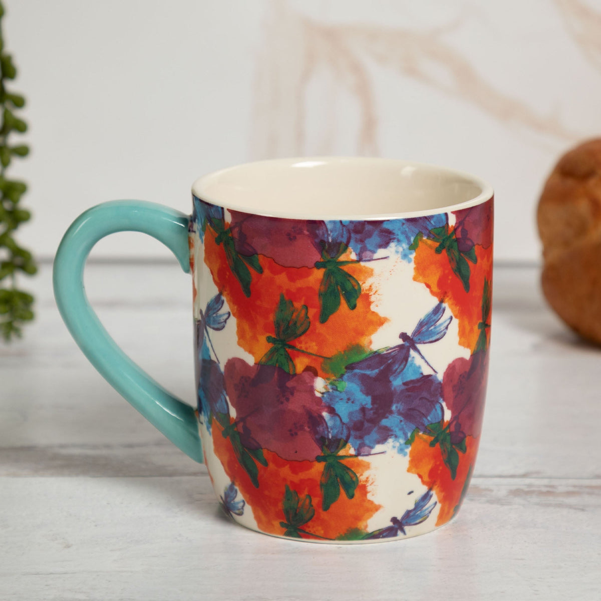 Watercolor Dragonfly Ceramic Mug (16 oz)