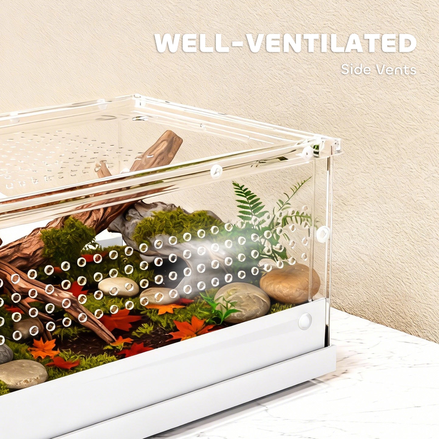 PawHut Transparent Acrylic Reptile Terrarium