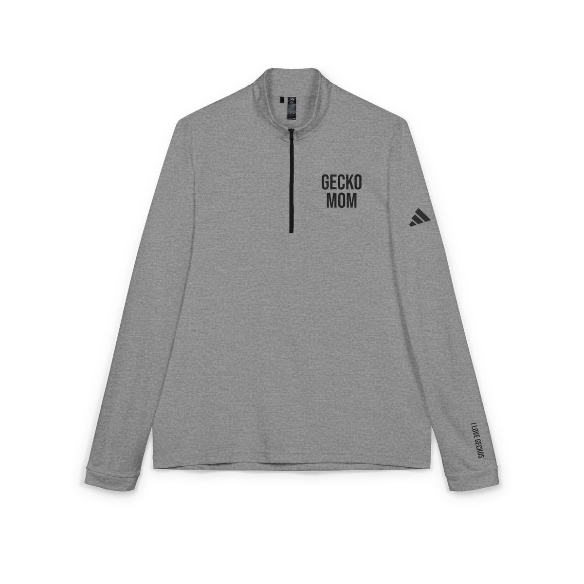 "Gecko Mom" adidas® Eco-Performance Embroidered Quarter-Zip Pullover