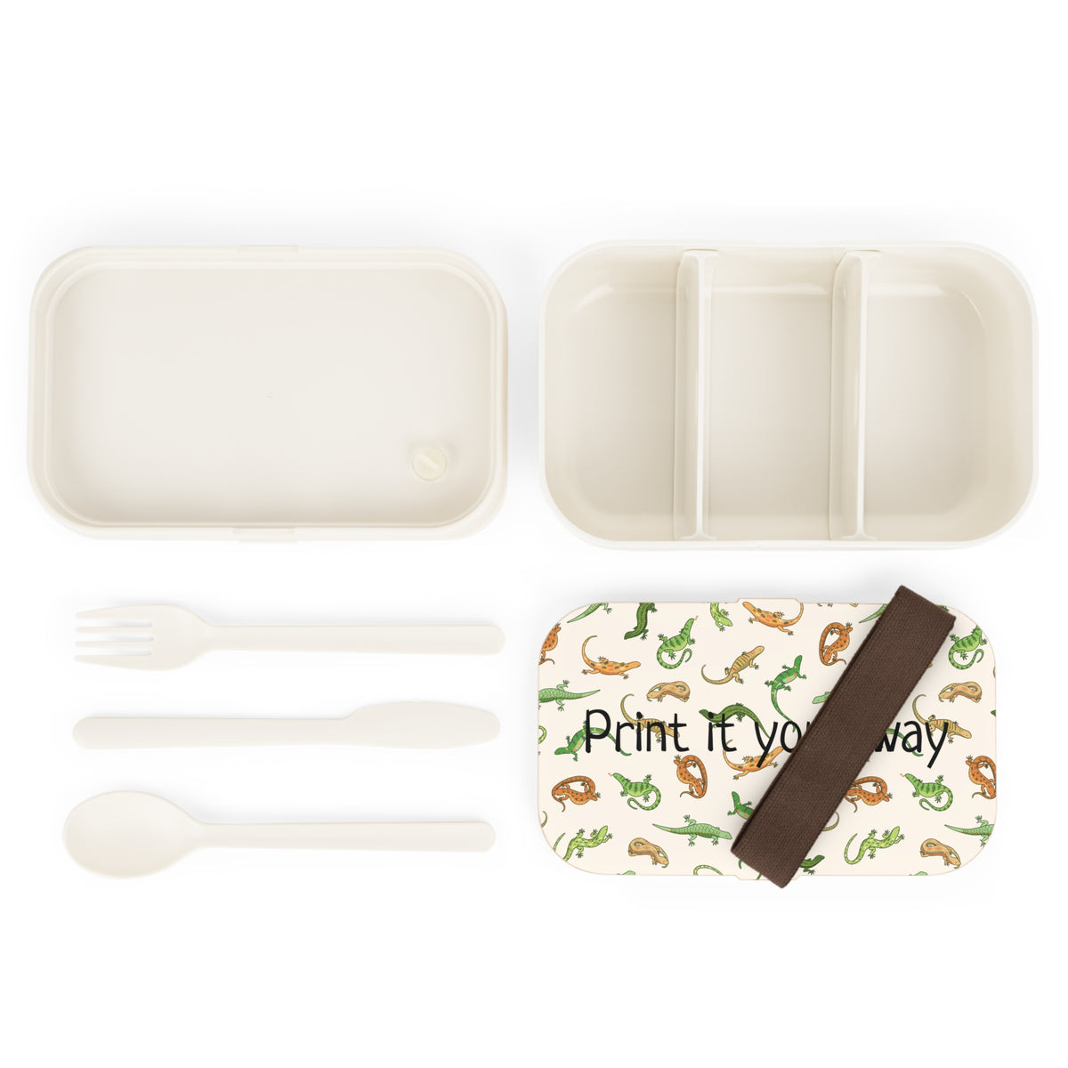 Customizable Illustrated Lizards Bento Lunch Box