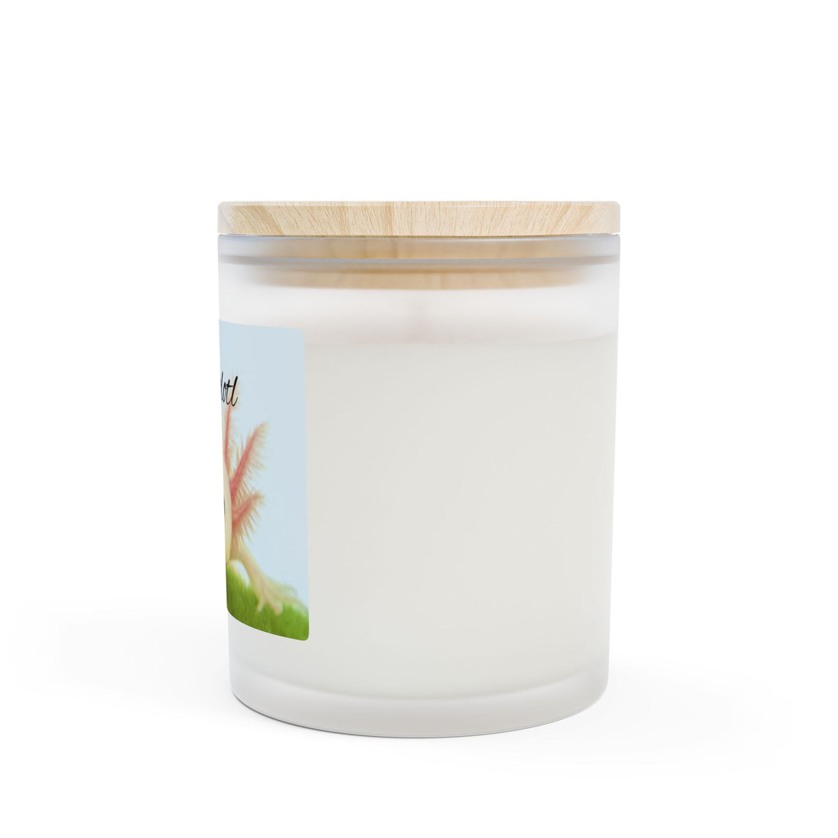 Relaxolotl Crackling Wooden Wick Frosted Glass Candle (11 oz)