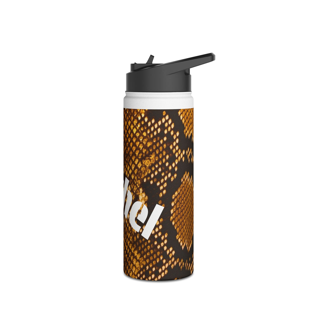 Personalized Snake Print Double-Wall Stainless Steel Water Bottle (12oz, 18oz, 32oz)