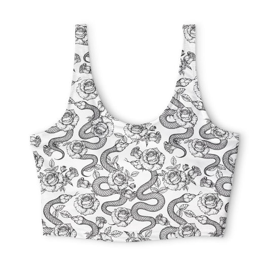 Botanical Serpents Padded Crop Top
