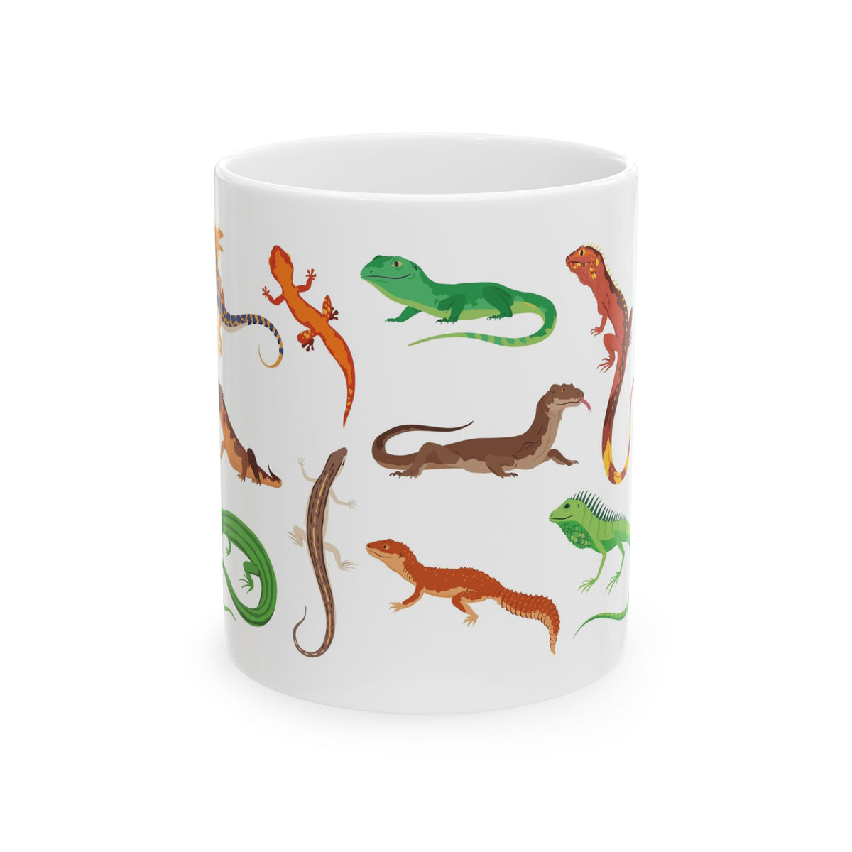 Lizard Pattern Ceramic Mug — Fun Reptile Gift (11oz/15oz)
