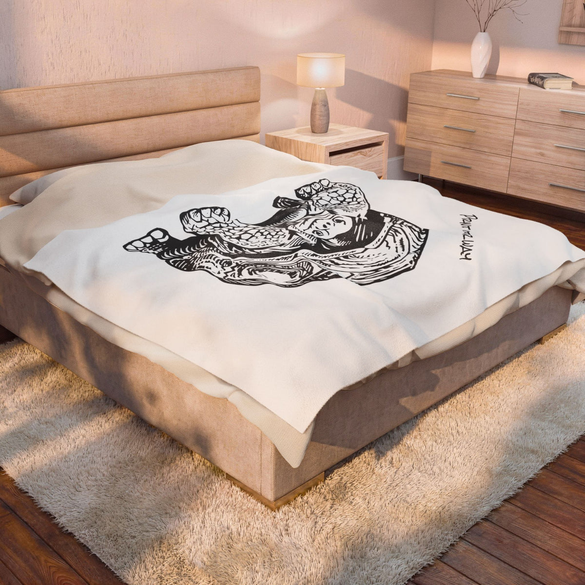 Customizable Illustrated Tortoise Plush Throw