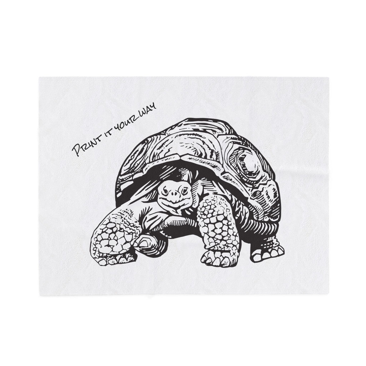 Customizable Illustrated Tortoise Plush Throw