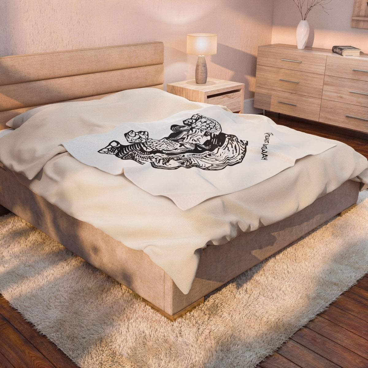 Customizable Illustrated Tortoise Plush Throw