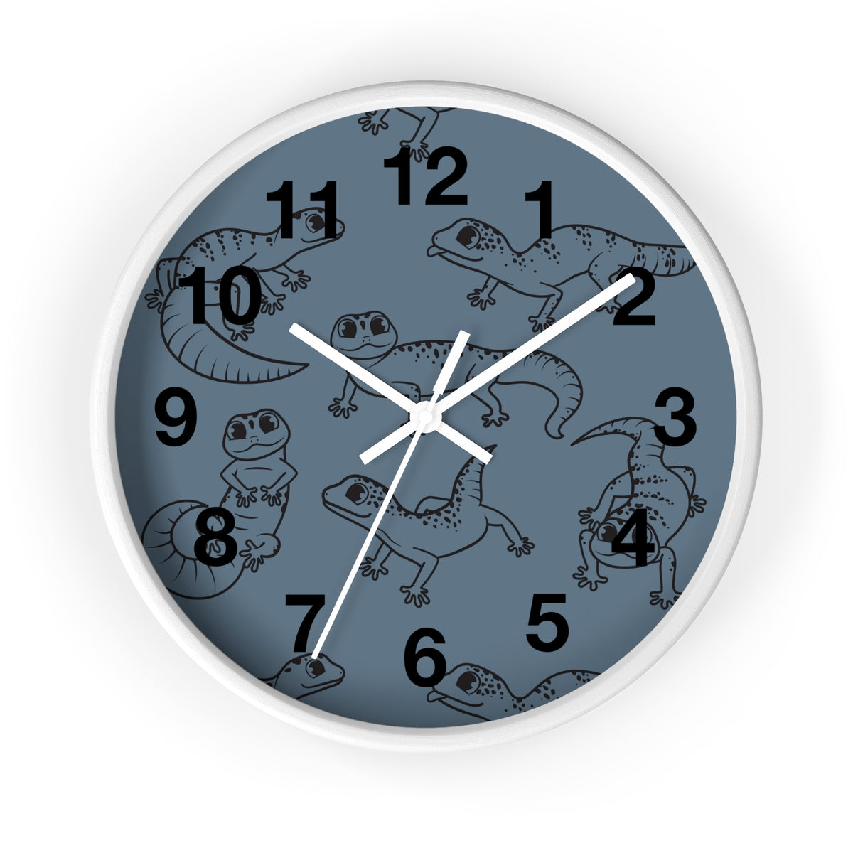 Playful Geckos 10" Wooden Wall Clock