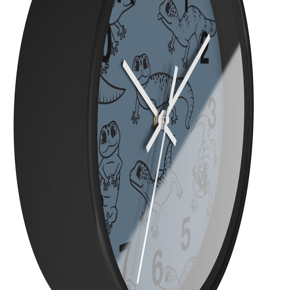 Playful Geckos 10" Wooden Wall Clock