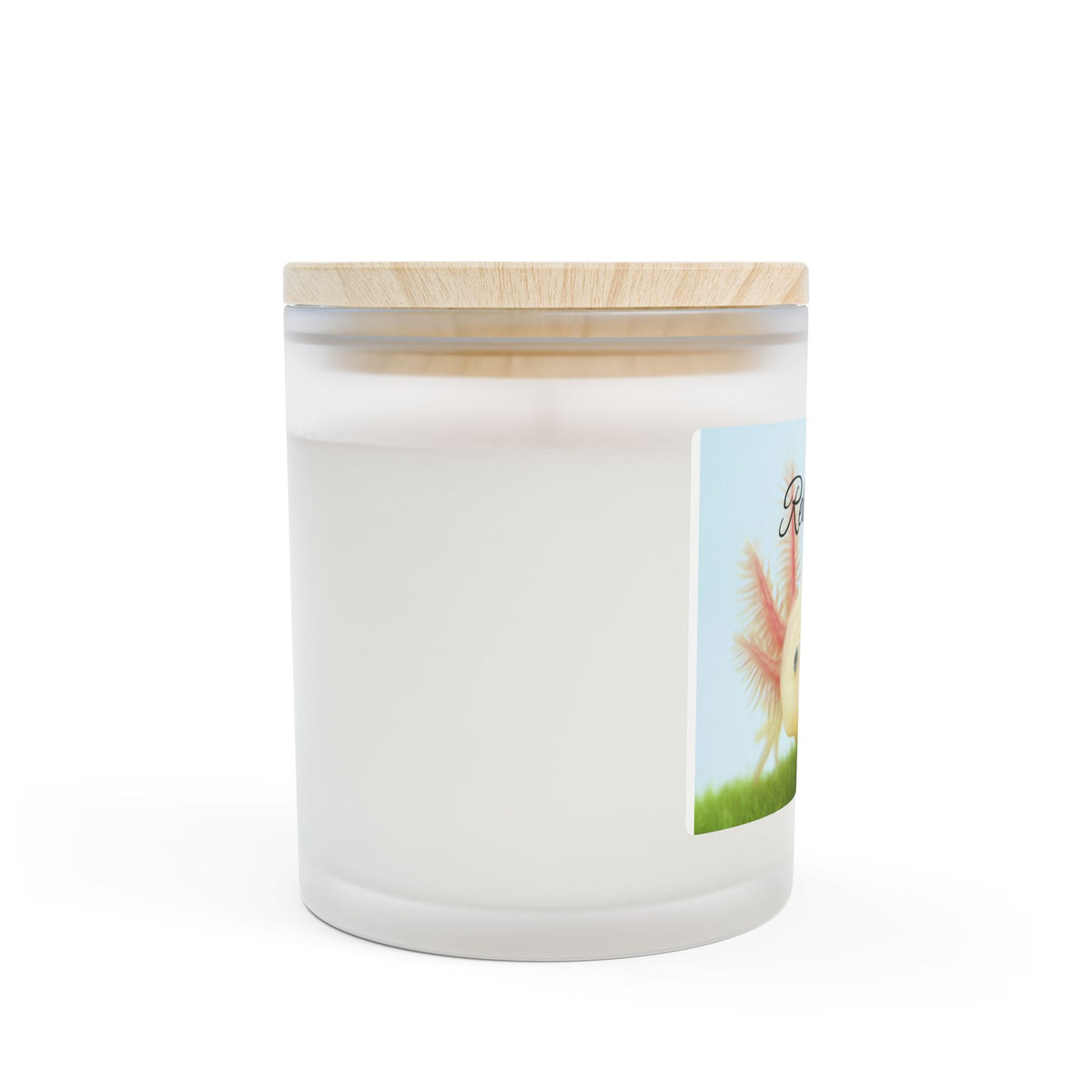 Relaxolotl Crackling Wooden Wick Frosted Glass Candle (11 oz)