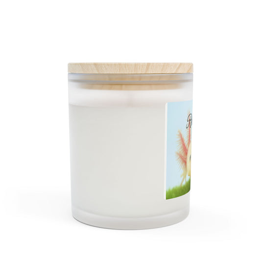 Relaxolotl Crackling Wooden Wick Frosted Glass Candle (11 oz)
