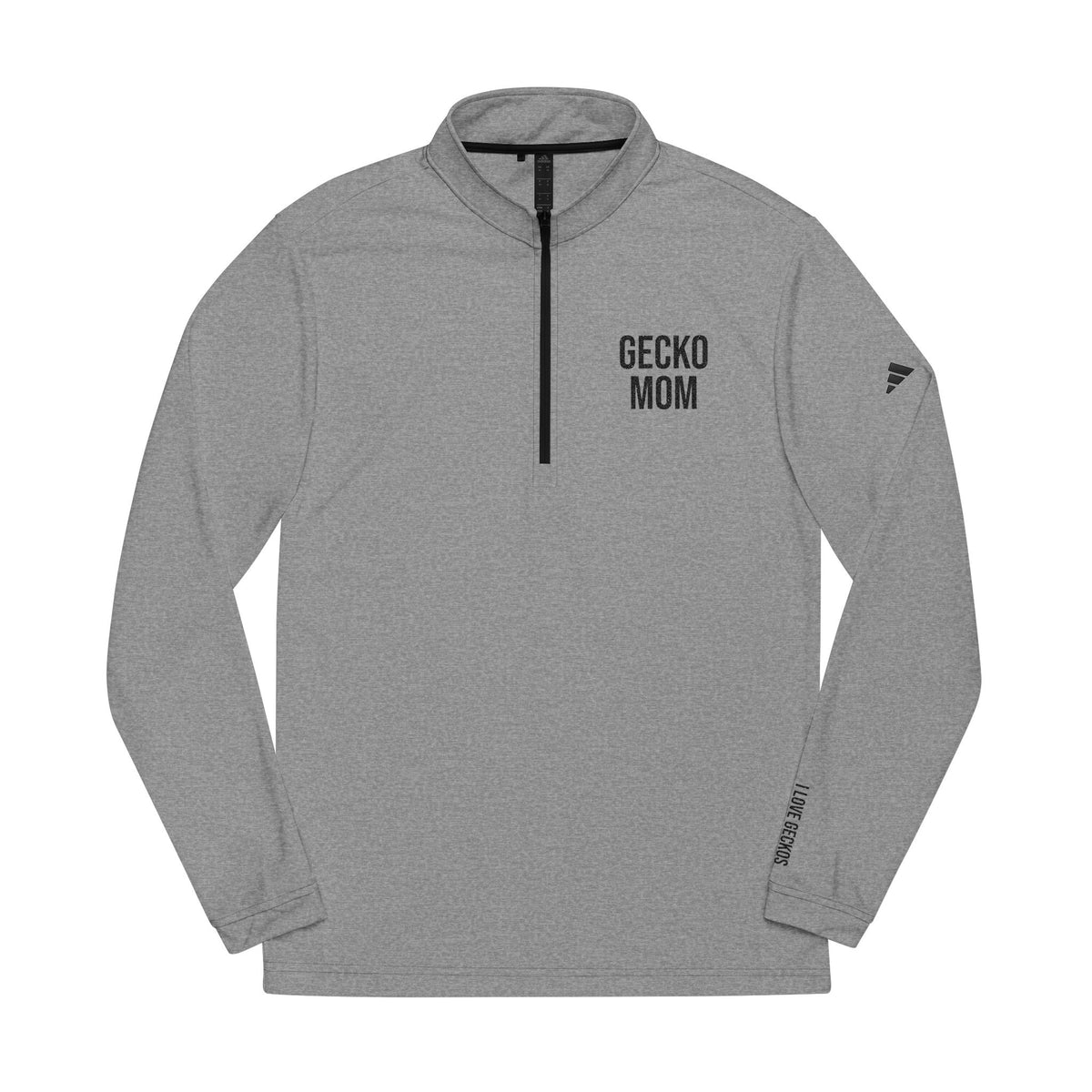 "Gecko Mom" adidas® Eco-Performance Embroidered Quarter-Zip Pullover