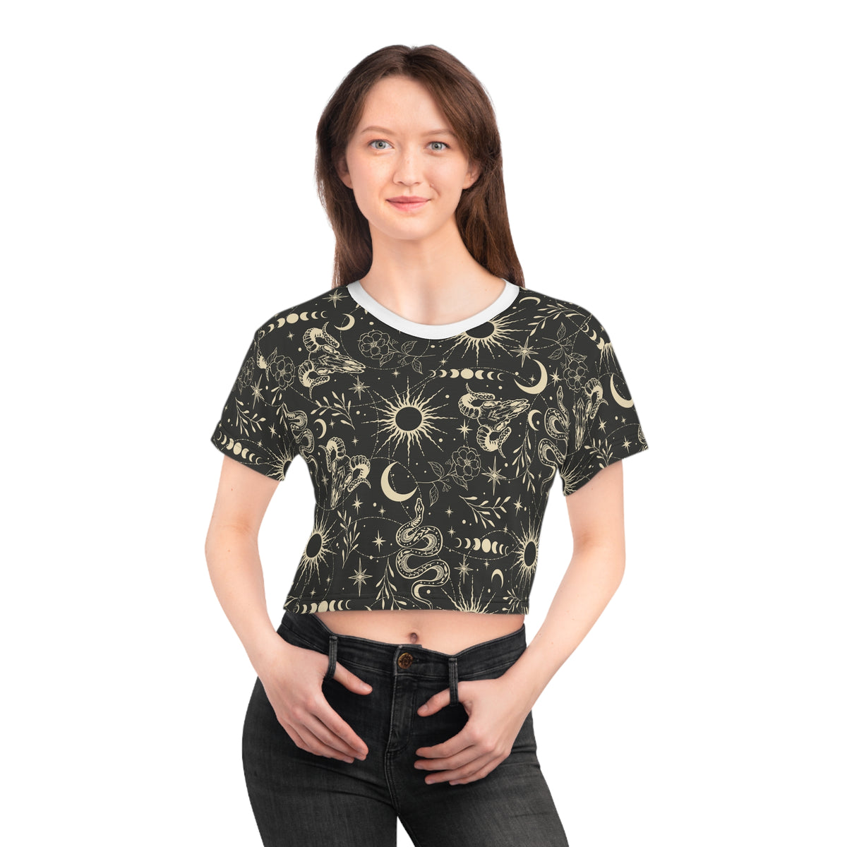 Celestial Serpent All-Over Print Crop Top