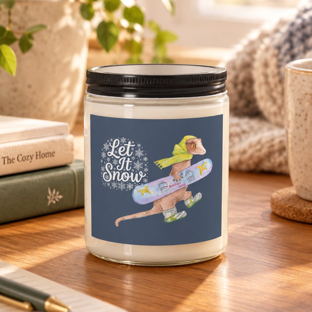"Let It Snow" Crested Gecko Hand-Poured Candle