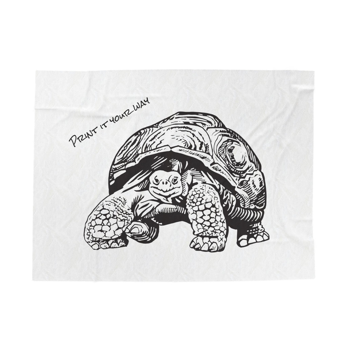 Customizable Illustrated Tortoise Plush Throw