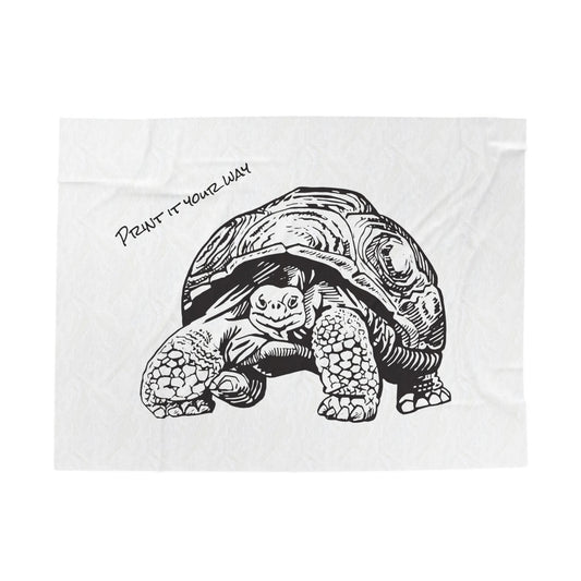 Customizable Illustrated Tortoise Plush Throw