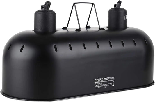 15-Inch Dual Dome Reptile Light & Heat Fixture (150W Max Per Socket)