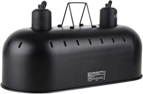 15-Inch Dual Dome Reptile Light & Heat Fixture (150W Max Per Socket)