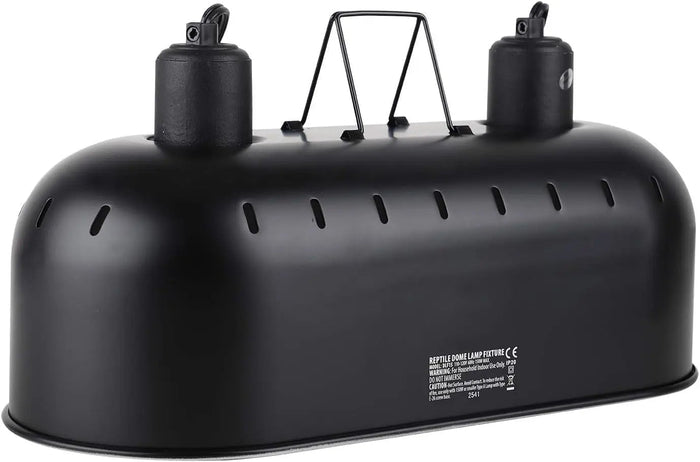 15-Inch Dual Dome Reptile Light & Heat Fixture (150W Max Per Socket)