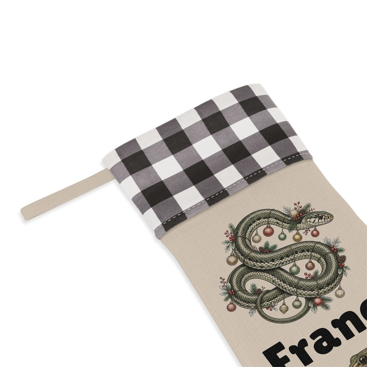 Personalized Plaid Cuff Holiday Stocking