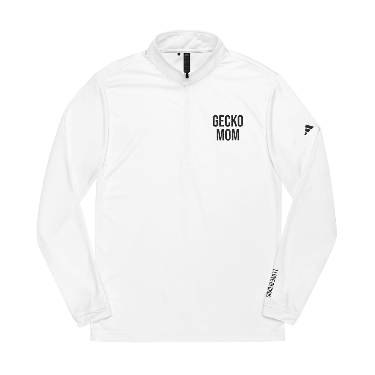 "Gecko Mom" adidas® Eco-Performance Embroidered Quarter-Zip Pullover