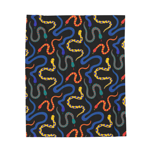 Vibrant Serpents Plush Throw