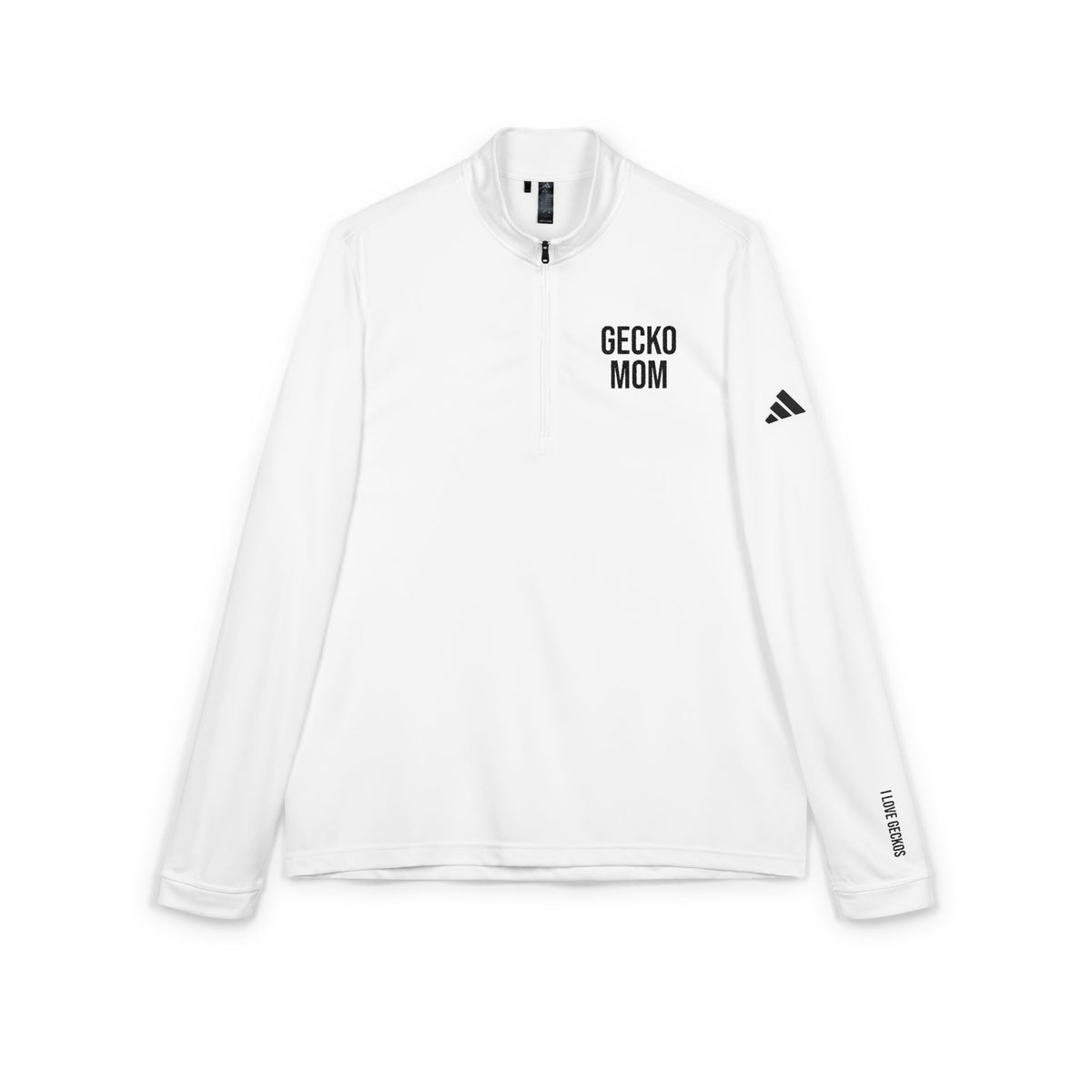 "Gecko Mom" adidas® Eco-Performance Embroidered Quarter-Zip Pullover