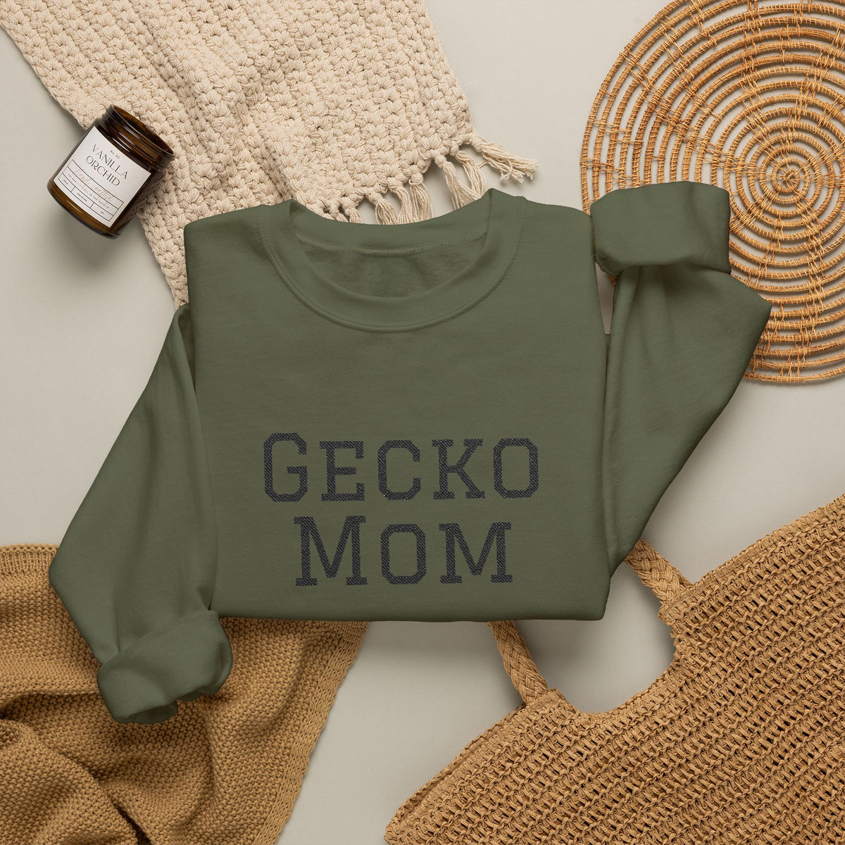 "Gecko Mom" Embroidered Crewneck Sweatshirt