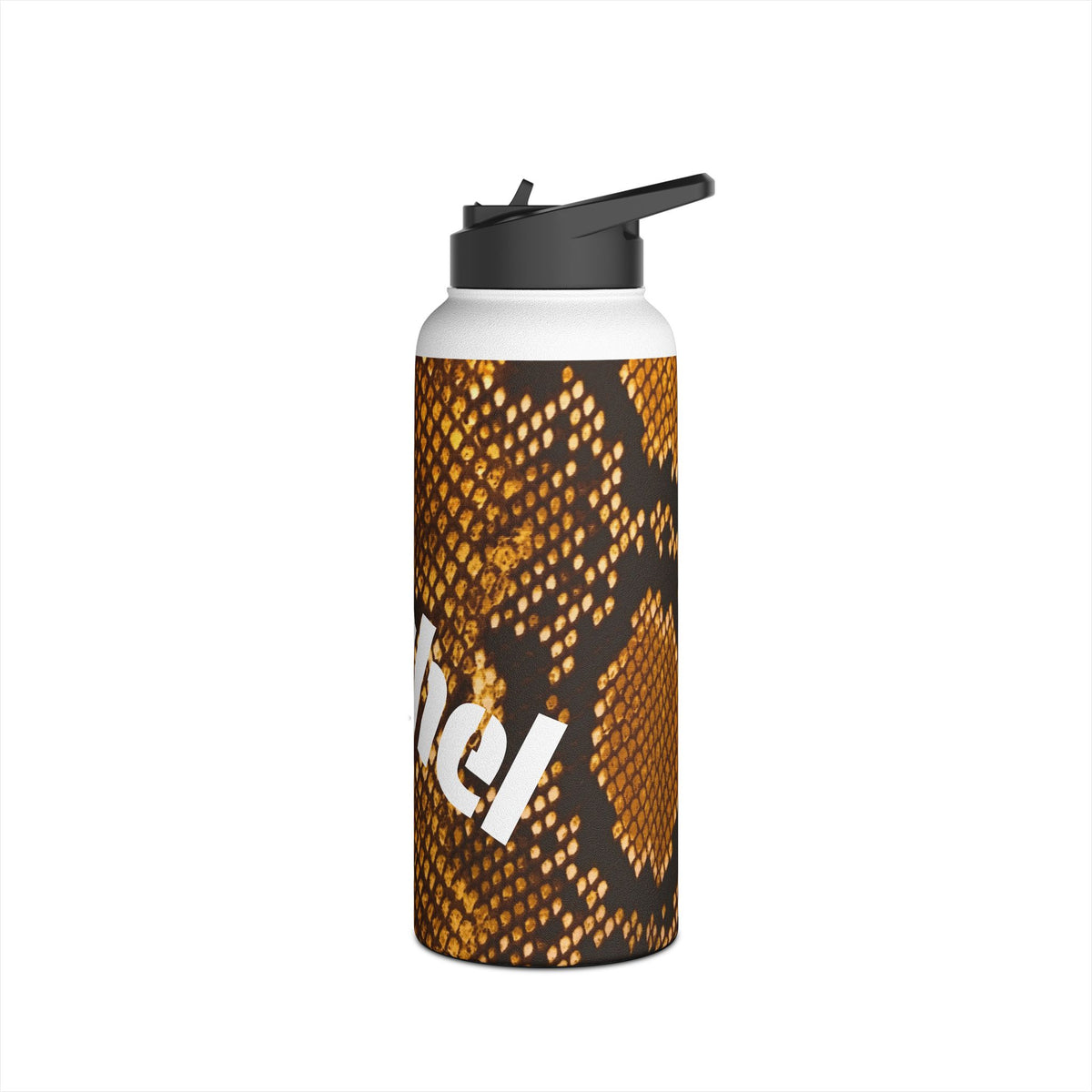 Personalized Snake Print Double-Wall Stainless Steel Water Bottle (12oz, 18oz, 32oz)